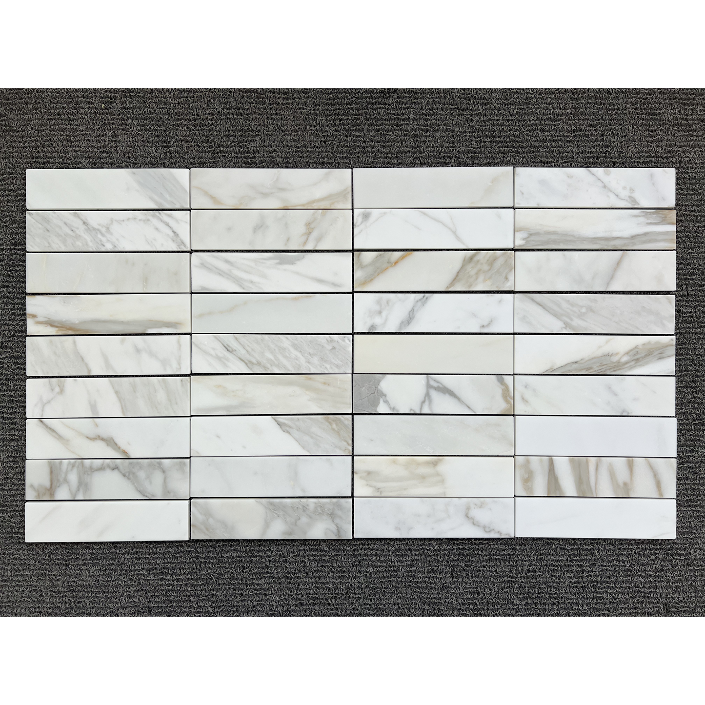 2.25" x 9" CALACATTA GOLD BRUSHED & PILLOWED EDGE