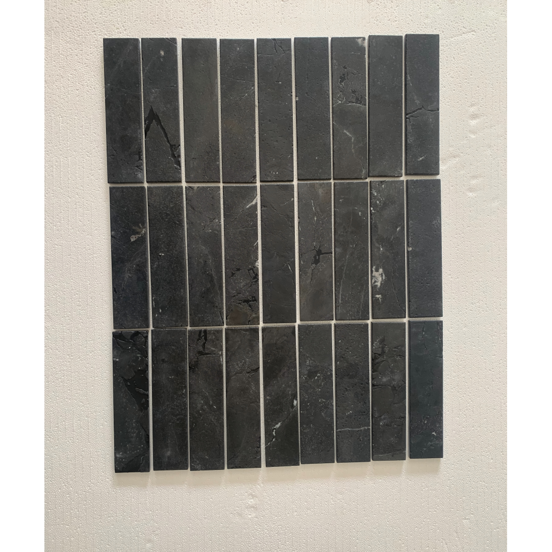 2.25" x 9" OMEGA BLACK BRUSHED & PILLOWED EDGE