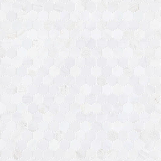 2.5" HEXAGON BIANCO NAMIBIA HONED