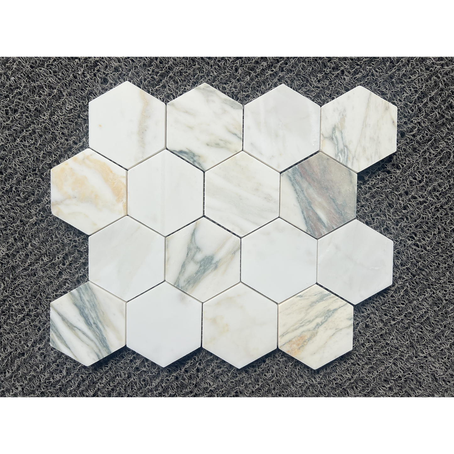 2.5" HEXAGON CALACATTA MONET HONED
