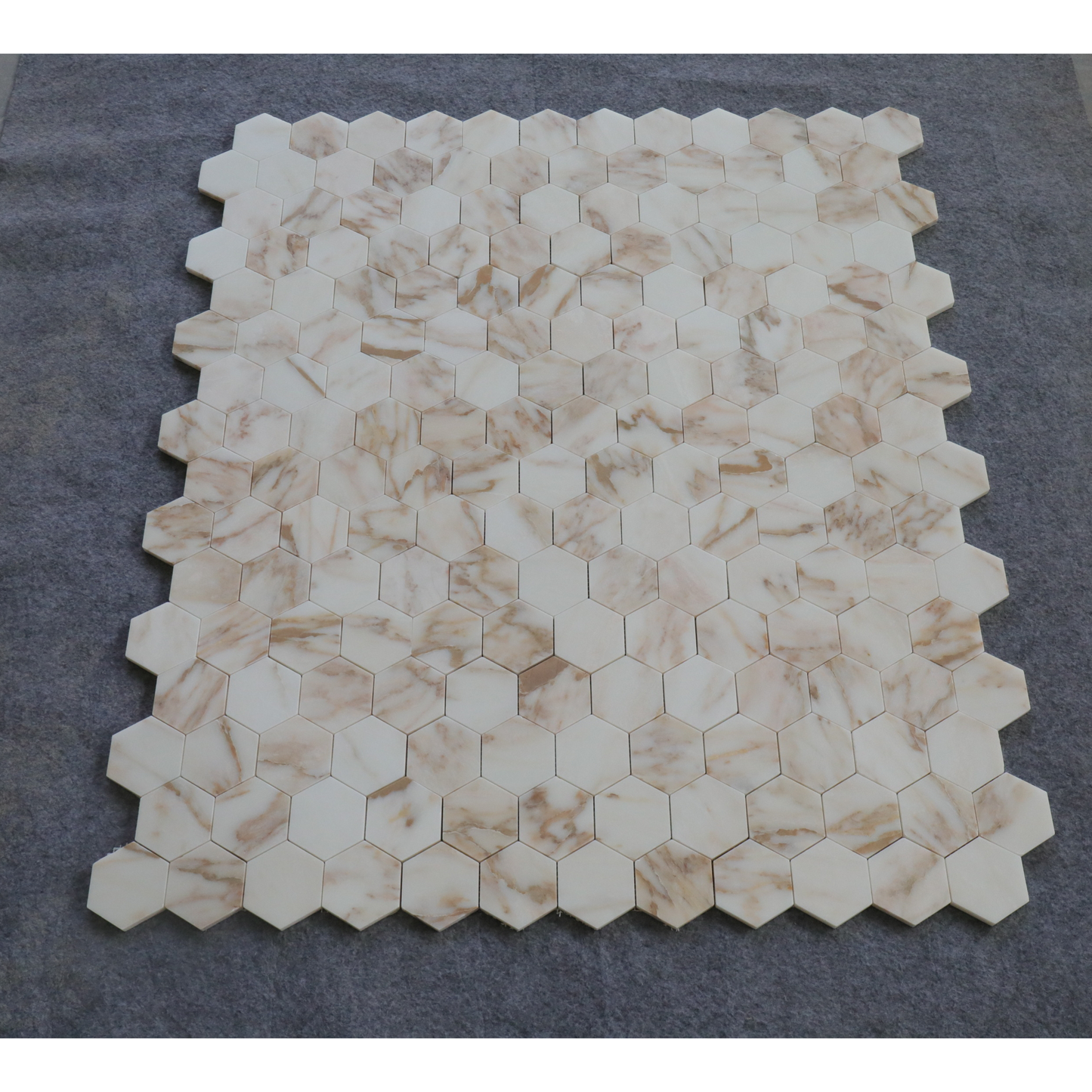 2.5" HEXAGON CALACATTA VAGLI HONED