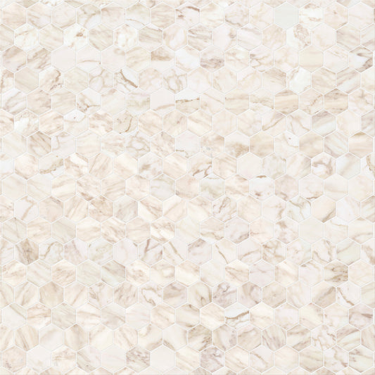 2.5" HEXAGON CALACATTA VAGLI HONED