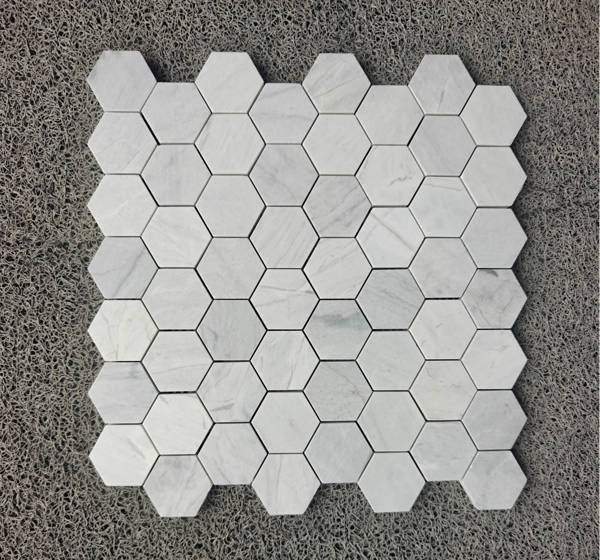4CM HEXAGON LAIS GREY HONED