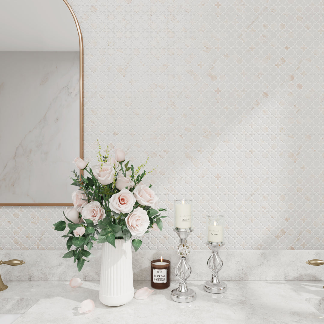 ARABESQUE CROSS CALACATTA VAGLI TUMBLED