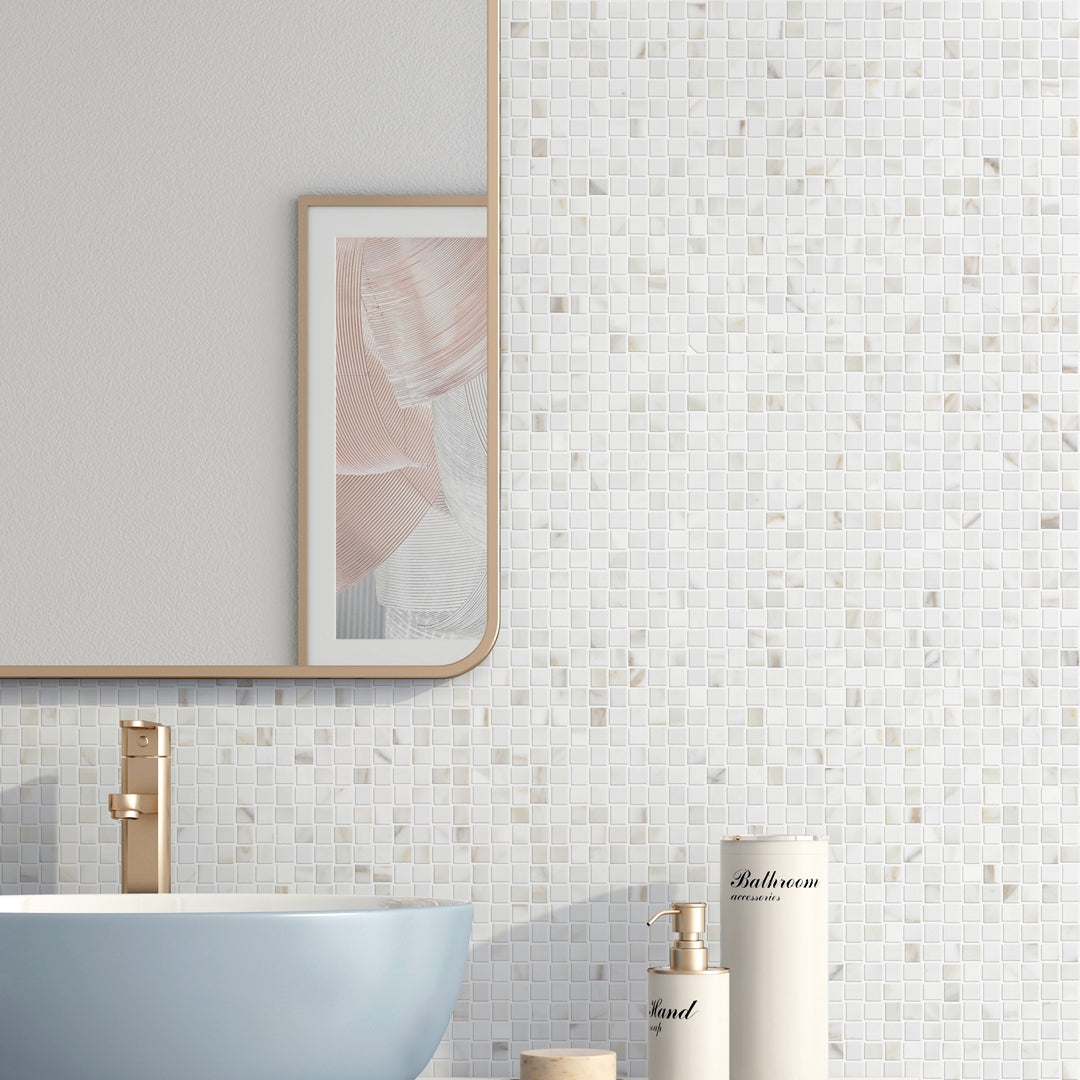MINI BASKETWEAVE CALACATTA GOLD HONED